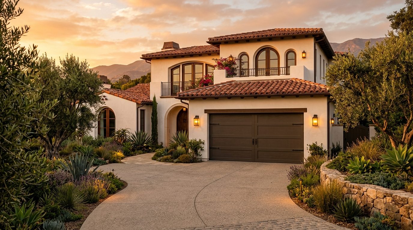 Rapid Local Garage Door Service by Rhys Exterior Closed Garage Door at Twilight