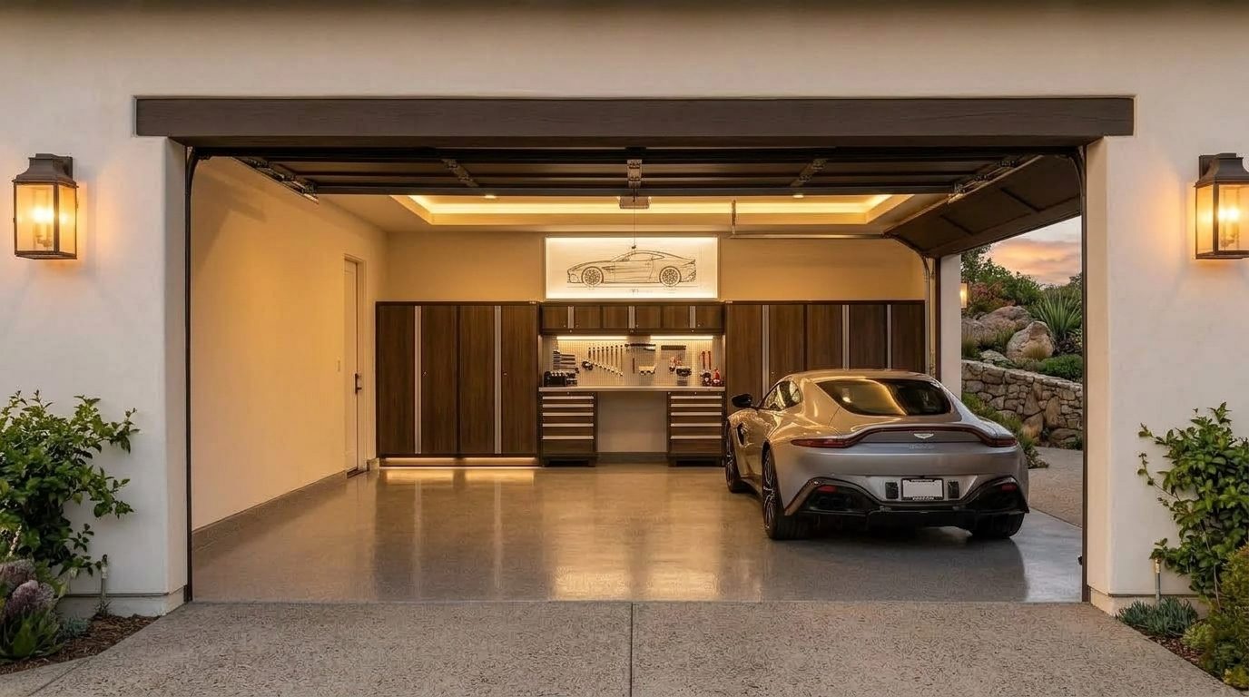 Rapid Local Garage Door Service by Rhys Interior View of Custom Garage Door Overhead and Workshop